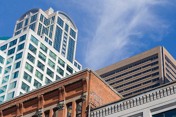 istock Older building surrounded by newer ones 95586941
