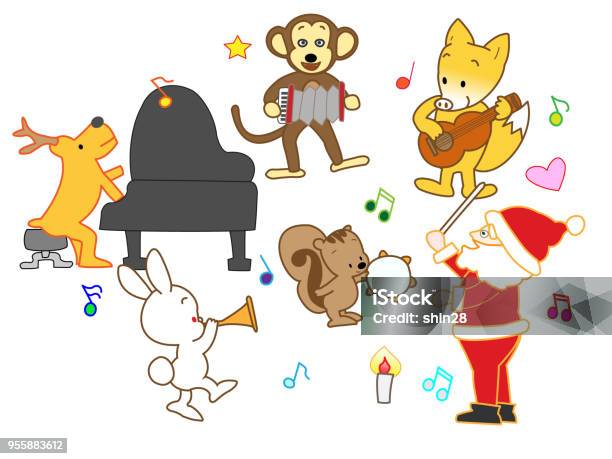 Christmas Song Stock Illustration - Download Image Now - Choir, Violin,  Animal - iStock