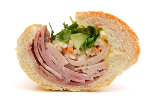 istock Closeup of sandwiches isolated on white background 955886966