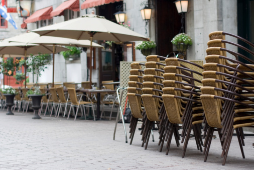 Outdoor Patio in Old Town Montreal Canada