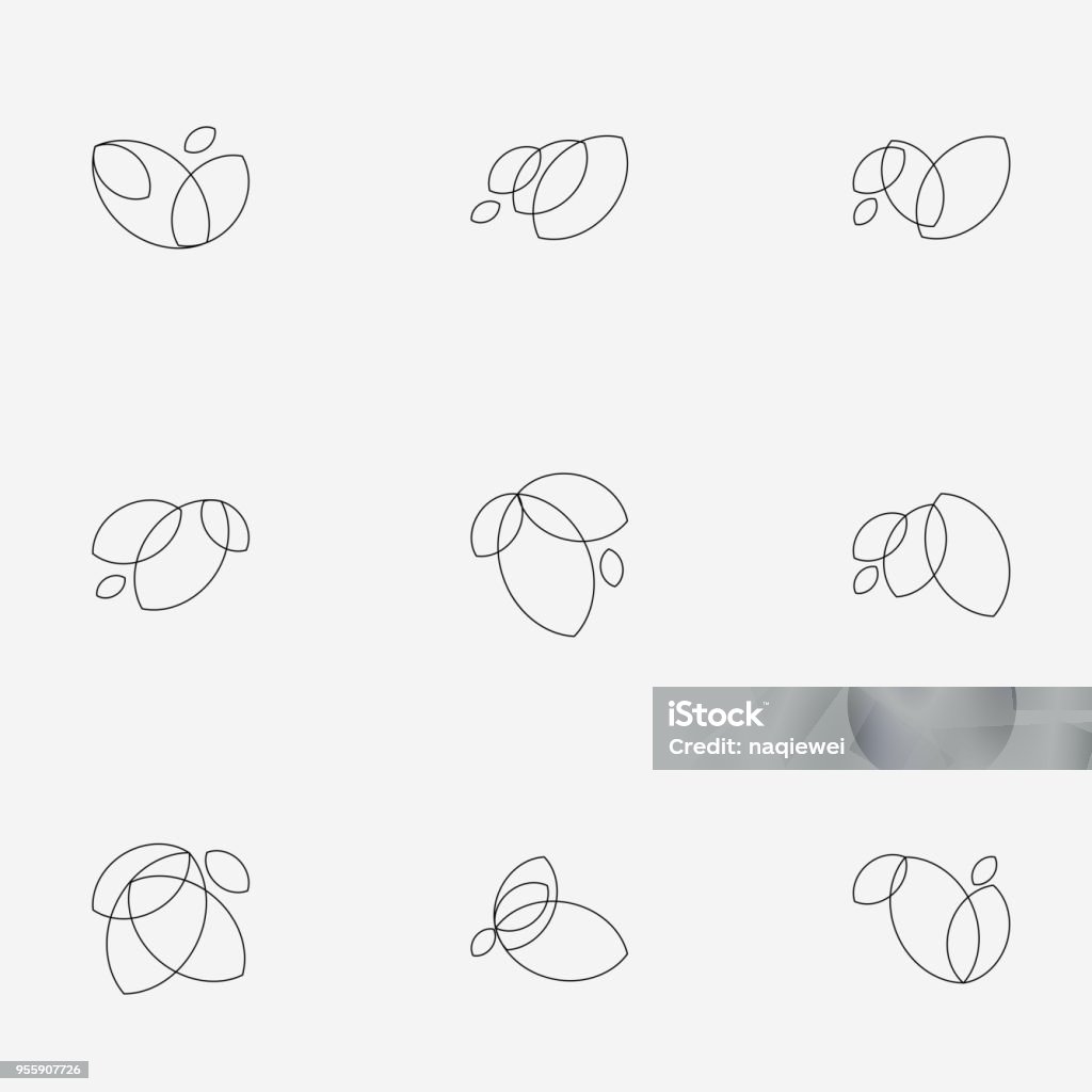 line style floral icon Leaf stock vector