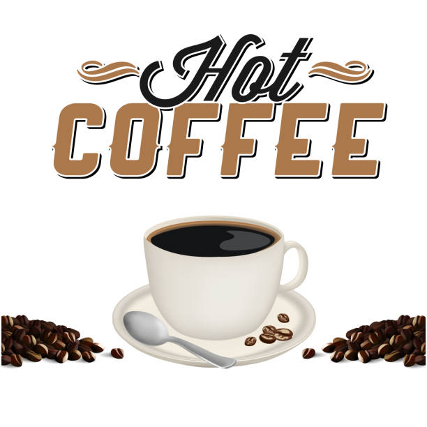 ホット コーヒー白コーヒー カップ白背景ベクトル画像 - steam black coffee heat drink点のイラスト素材／クリップアート素材／マンガ素材／アイコン素材