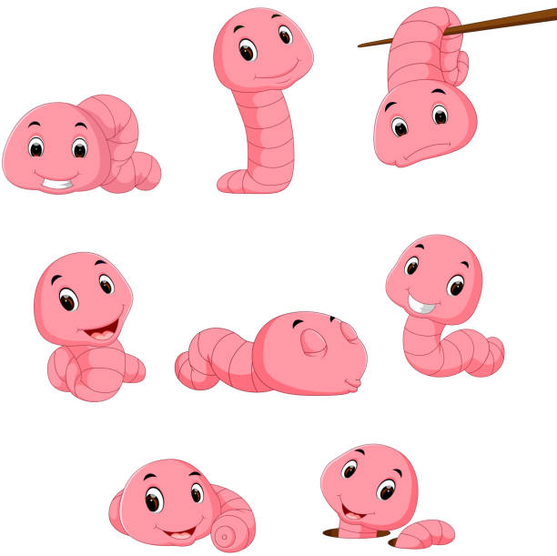 eine gruppe von wurm auf weißem hintergrund - made man object stock-grafiken, -clipart, -cartoons und -symbole