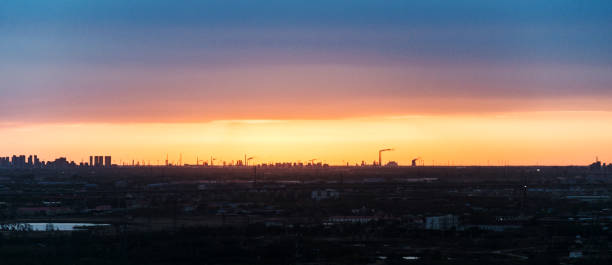 istock Oil refinery in the city at twilight 955908662