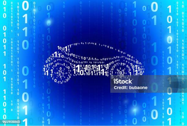 Futuristic Car Binary Code Blue Vector Pattern Background Stock ...