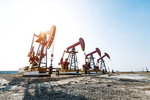 Oil pumps working under the sky