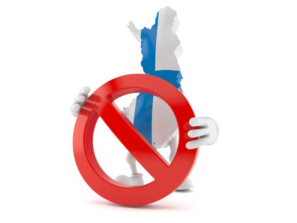 istock Finland character with forbidden symbol 955916352
