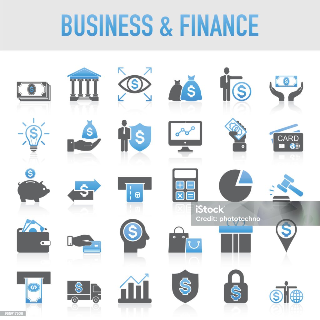 Modern Universal Business & Finance Icon Set Icon Symbol stock vector