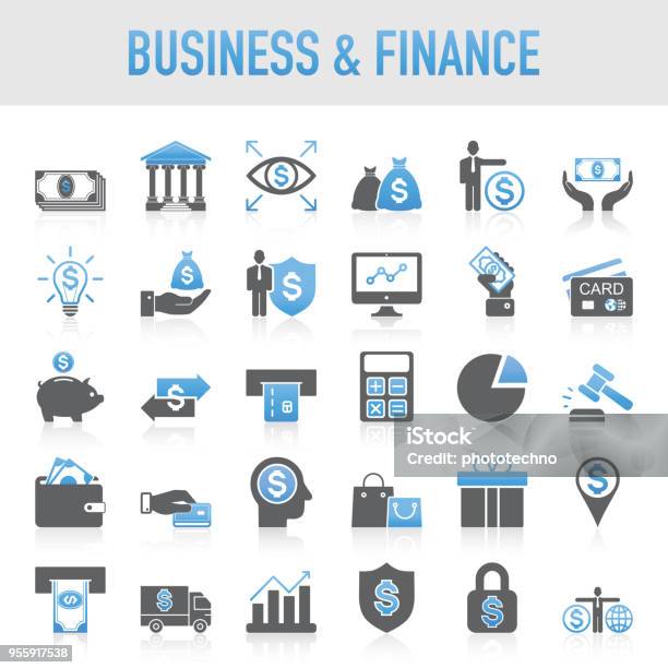 Modern Universal Business Finance Icon Set Stock Illustration - Download Image Now - Icon Symbol, Finance, Icon Set