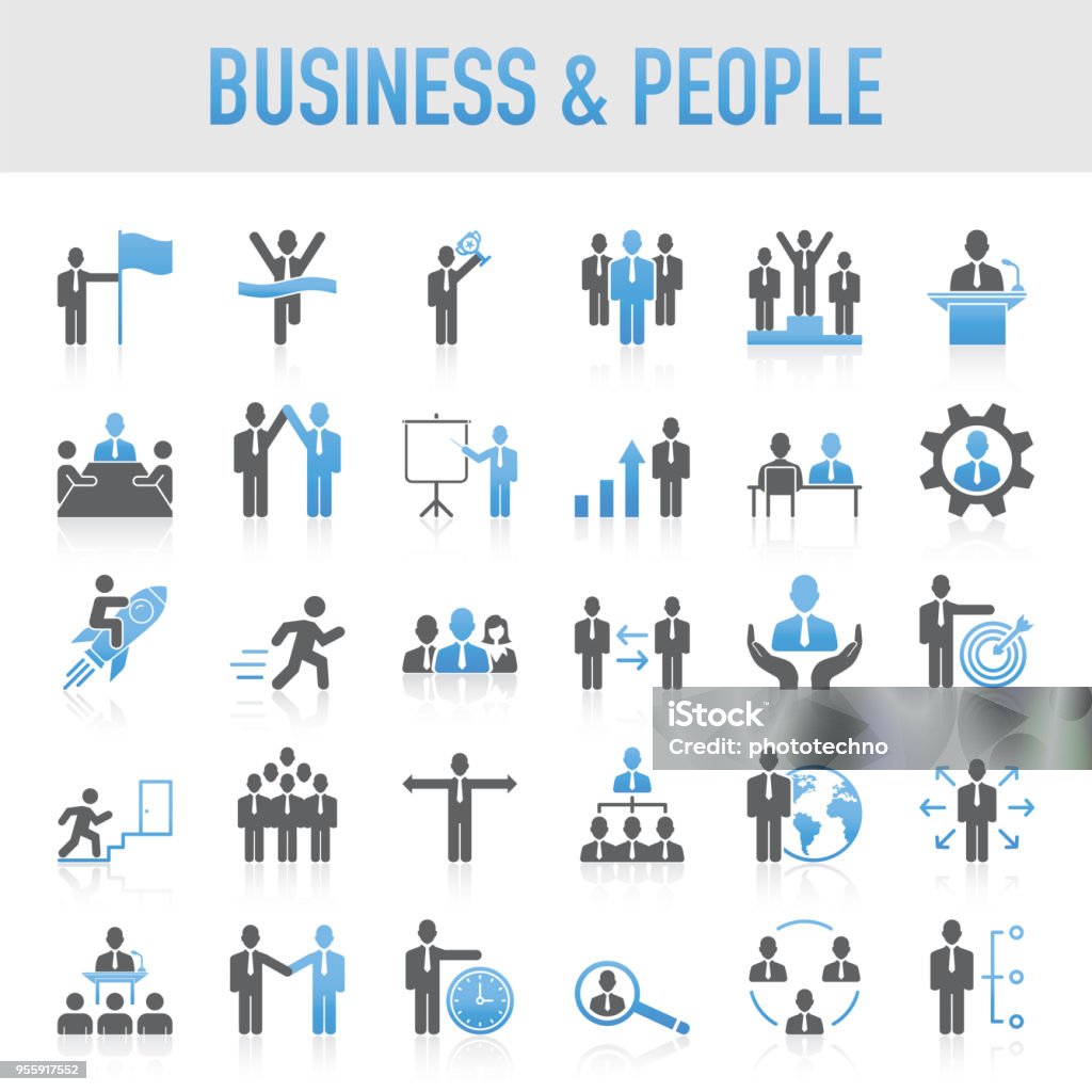 Modern Universal Business & People Icon Set Icon Symbol stock vector