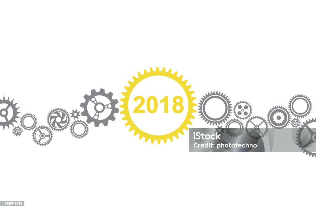 Solution Concepts New Year 2018 Icon Symbol stock vector