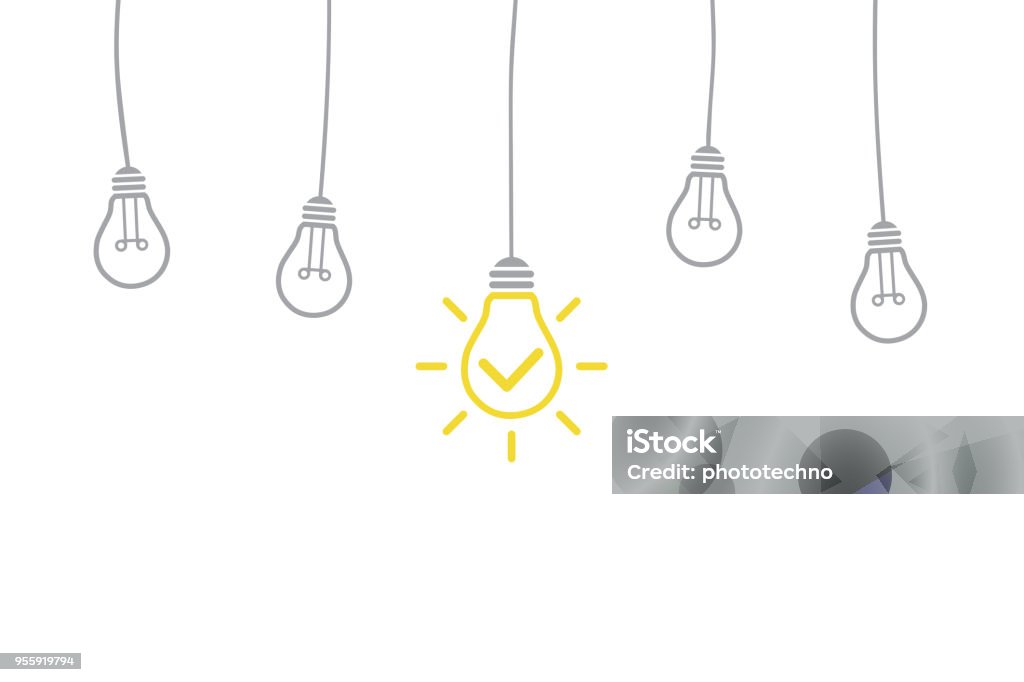Concept d’innovation avec ampoule - clipart vectoriel de Affaires libre de droits