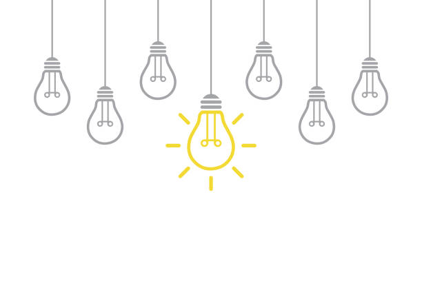 New Idea Concept with Light Bulb New Idea Concept with Light Bulb intellectual property illustrations stock illustrations