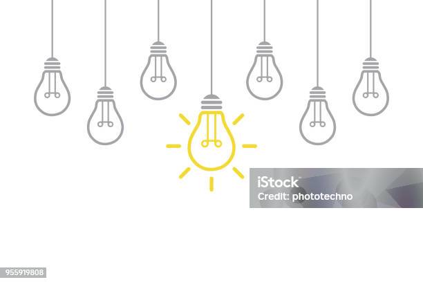 New Idea Concept With Light Bulb Stock Illustration - Download Image Now - Light Bulb, Inspiration, Ideas