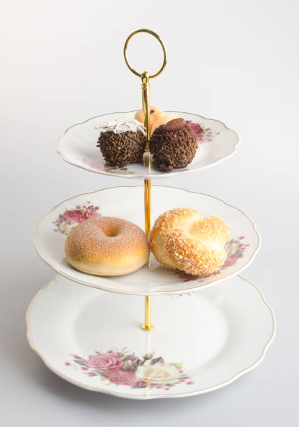 tray or three tier serving tray on a background
