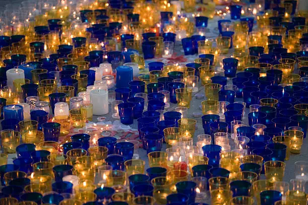 Photo of Protest candles lit at the Notre Dame, France