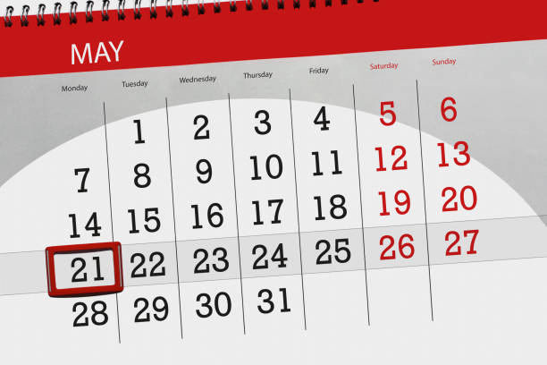 istock Calendar, day, month, business, concept, diary, deadline, planner, state holiday, table, color illustration, 2018, may 21 955926394