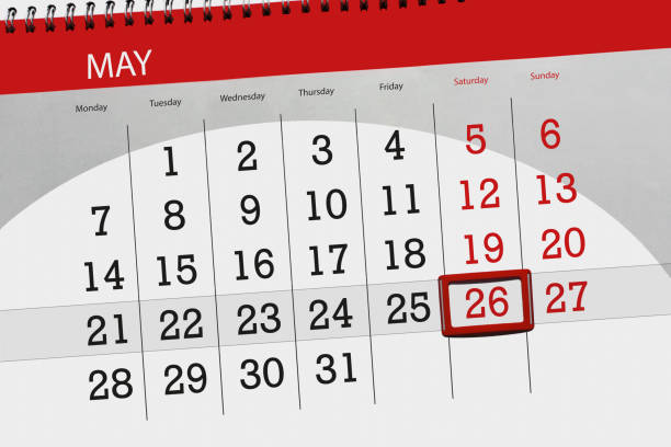 istock Calendar, day, month, business, concept, diary, deadline, planner, state holiday, table, color illustration, 2018, may 26 955926512