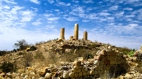 Ruinas templo de Mariam Wakino, ciudad antigua de Qohaito, Eritrea photo
