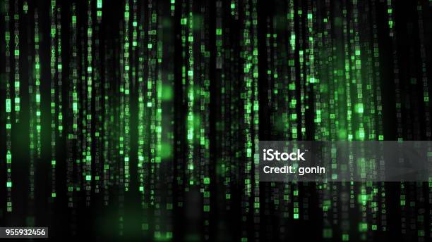 Columns Of Green Hex Program Code Digital Symbols Stock Photo ...
