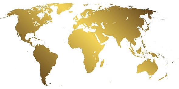 Map Golden Squer Golden World Map Stock Illustration - Download Image Now - World Map ...