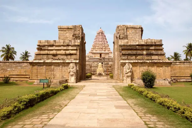 Entrance, Brihadisvara Temple, Gangaikondacholapuram, Tamil Nadu, India. View from East.