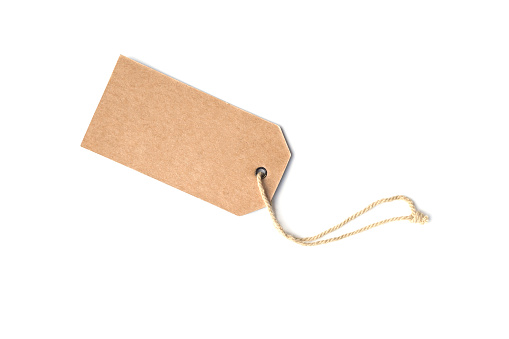 Blank brown cardboard price tag or label tag