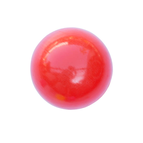 red ball isolated on white - clowns nose imagens e fotografias de stock