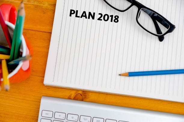 istock Plan 2018 Notebook business team meeting  with an Plan 2018 955947680