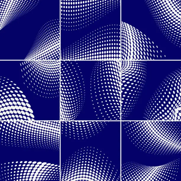 Vector illustration of Vector halftone Dots Pattern Backgrounds Collection