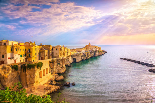 istock Vieste town on the rocks, Gargano, Apulia, Italy. 955958324