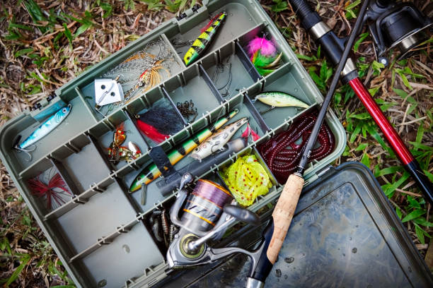 istock Aerial view of tackle box on the ground 955967656