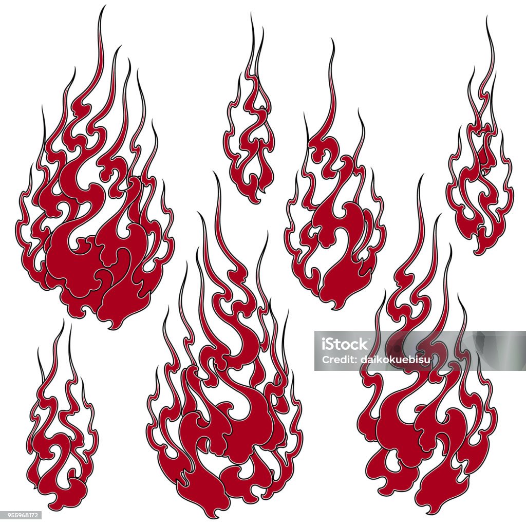 Fire Texture Japanese Japanese Style Flame Illustration Stock Illustration - Download Image ...
