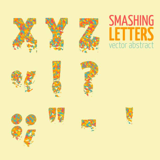 istock Abstract colorful vector smashing mesh letters. Futuristic technology style alphabet. Eps 10 955968176