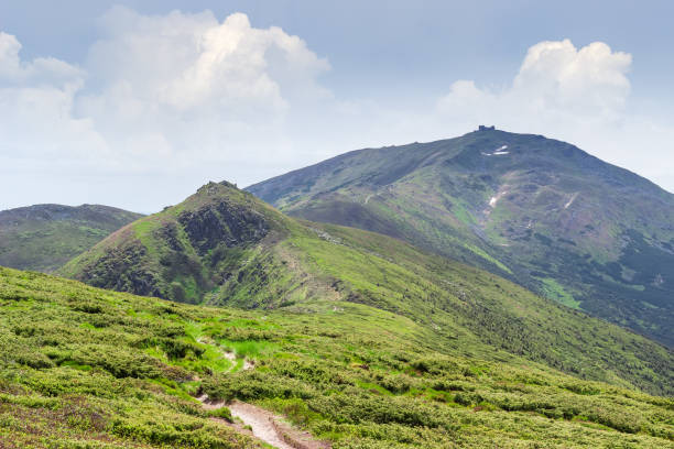 istock Mountain peak with old observatory on top in the Carpathians 955970692