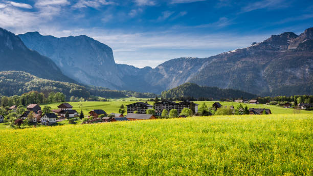 istock Beautiful sunrise at Gosau in Alps, Austria 955990364