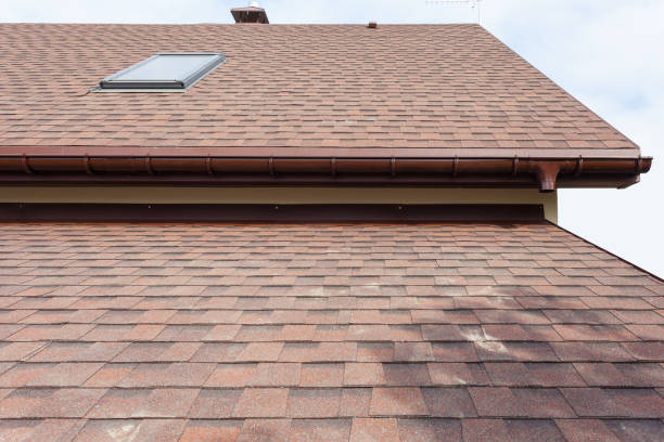 istock Roofing construction and building new house with modular chimney,  dormers and eaves 955990466