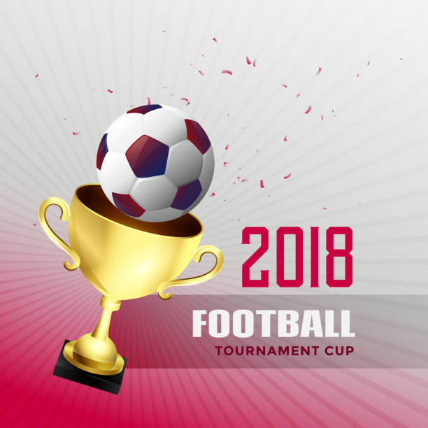 istock 2018 football world championship cup background with golden trophy 955992868