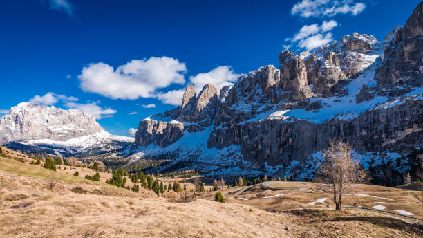istock Road leading to spring Dolomites, Italy, Europe 955994292
