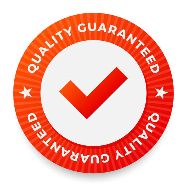 Quality guarantee label, round stamp for high quality products vector art illustration