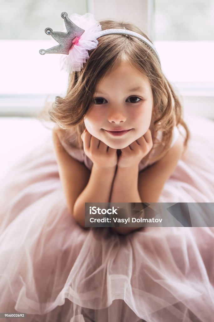 Little Cute Girl In Dress Stock Photo - Download Image Now - Girls, Princess,  Child - iStock