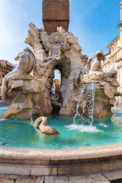 Fountain in Rome, Italy Navona square, Rome, Italy fontana del moro stock pictures, royalty-free photos & images