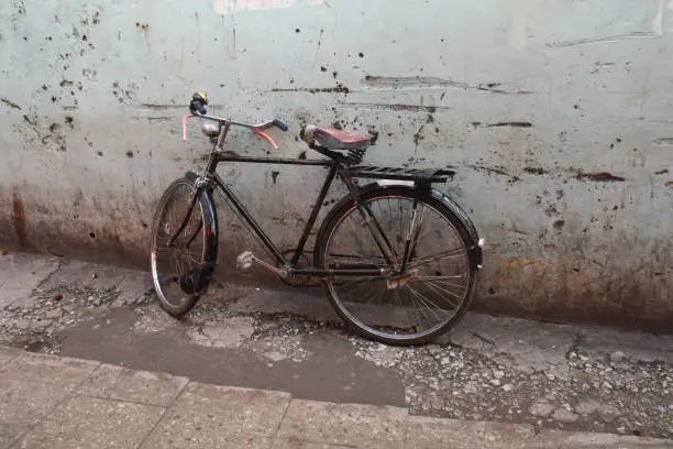 Bicycle in an alley in Stonetown, Zanzibar, Tanzania