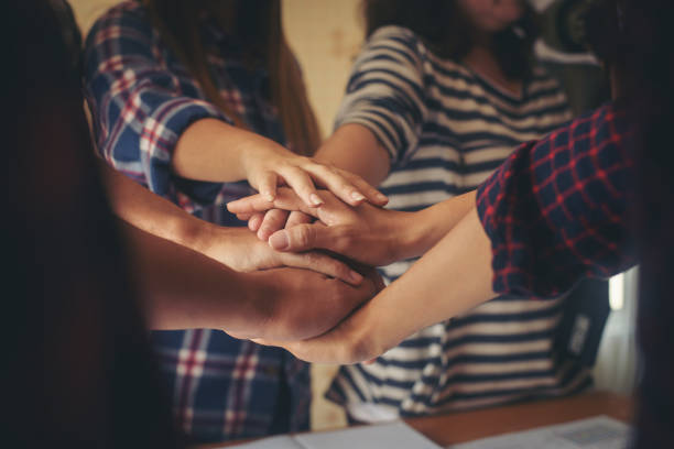 istock Business teamwork join hands together. Business teamwork success concept 956005412