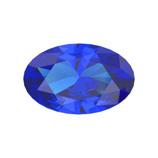 istock 3D illustration isolated closeup blue oval diamond 956005610