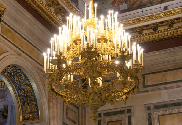 istock Chandelier with candles in the Saint Isaac's Cathedral. 956008538