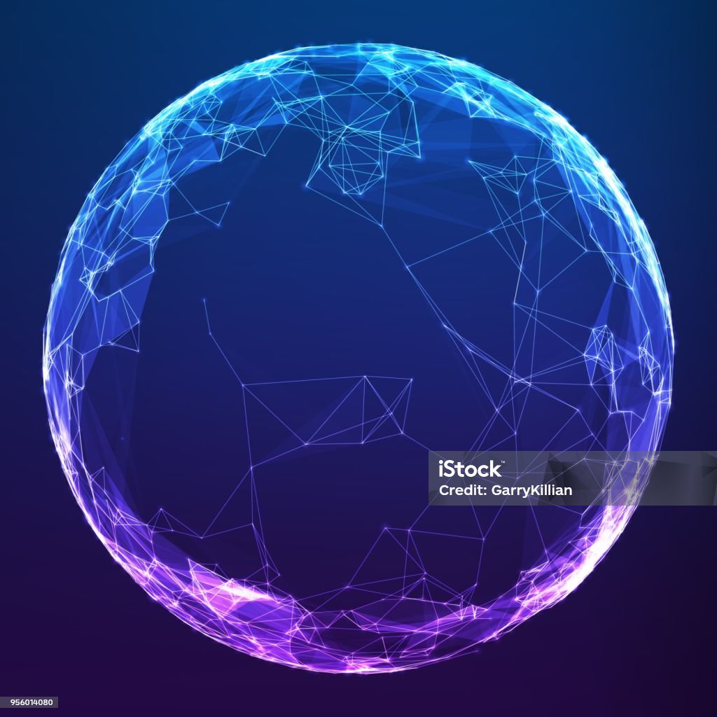 Computer Graphics Sphere Abstract Vector Polygonal Cyber Sphere Triangle Spherical Mesh ...