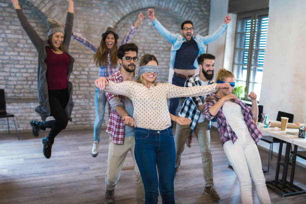 Business people play a game of trust