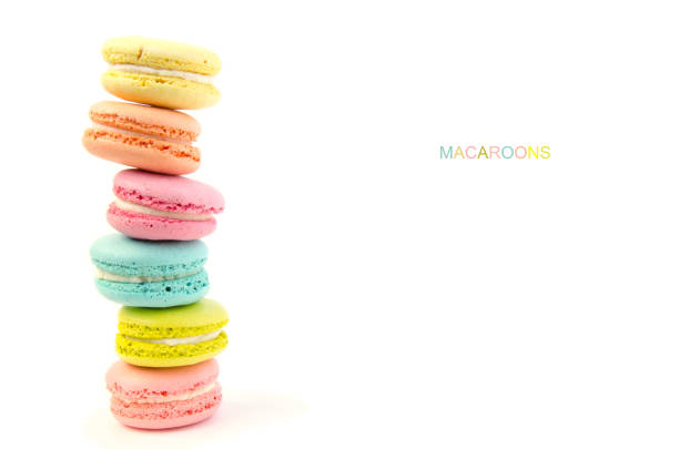 istock French macaron cookies on white background.Sweet dessert. 956016734