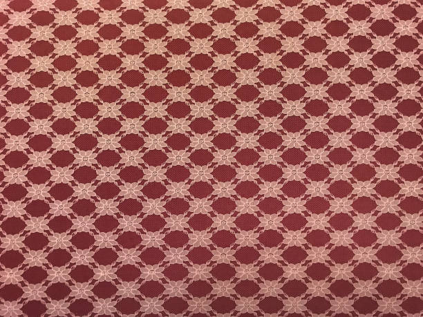 istock closeup Texture of lace red and white. 956020804